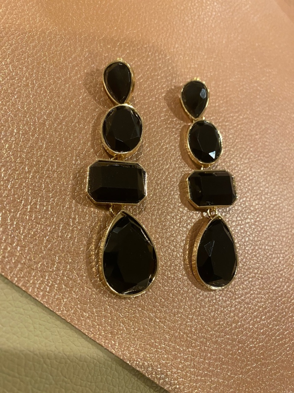 Black Teardrop Statement Earrings - Women Jewelry